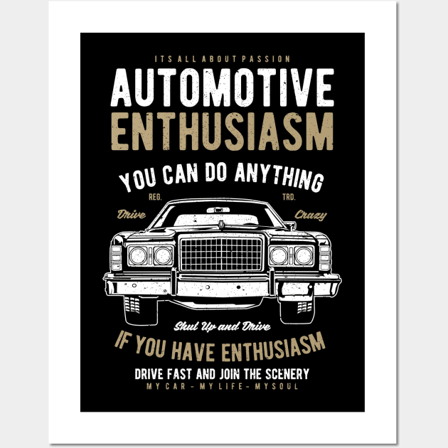 Car Lover Automobile Retro Design Wall Art by Imp's Dog House